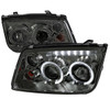 1999-2005 Volkswagen Jetta/Bora Mk4 Dual Halo Projector Headlights w/ LED Light Strip (Chrome Housing/Smoked Lens)