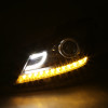 2012-2014 Mercedes Benz W204 C Class Projector Headlights w/ LED Turn Signal Lights (Matte Black Housing/Clear Lens)