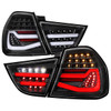 2009-2011 BMW E90 3-Series 4Dr Sedan Red LED Tail Light (Matte Black Housing/Clear Lens)