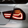2009-2011 BMW E90 3-Series 4Dr Sedan Red LED Tail Light (Matte Black Housing/Clear Lens)