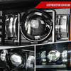 2003-2007 Chevrolet Silverado Avalanche LED Projector DRL Headlights w/ Bumper Lights (Jet Black Housing/Clear Lens)