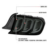 2015-2023 Ford Mustang Sequential Signal LED Tail Lights (Glossy Black Housing/Smoked Lens)