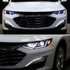 2019-2024 Chevrolet Malibu Full LED Projector Headlights Switchback Sequential Turn Signal (Matte Black Housing/Clear Lens)