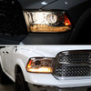 2013-2018 Ram 1500 2500 3500 LED Bar Projector Headlights (Chrome Housing/Clear Lens)