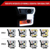 2015-2017 Ford F-150 LED Bar Projector Headlights w/ Switchback Sequential Turn Signals (White Housing / Clear Lens)