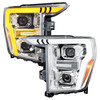 2021-2023 Ford F-150 Projector Headlight w/ Switchback Sequential Turn Signal LED Bar (Chrome Housing / Clear Lens)