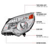 2010–2015 Chevrolet Equinox Factory Style Headlights (Chrome Housing / Clear Lens)