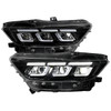 2015–2017 Ford Mustang Full LED Projector Headlights Switchback Sequential with Start-Up Animation (Glossy Black Housing / Clear Lens)