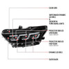 2015–2017 Ford Mustang Full LED Projector Headlights Switchback Sequential with Start-Up Animation (Glossy Black Housing / Clear Lens)
