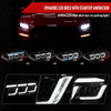 2018–2023 Ford Mustang Full LED Projector Headlights Switchback Sequential with Start-Up Animation (Glossy Black Housing / Clear Lens)