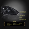 2015-2017 Porsche Cayenne 958.2 Matrix Style LED Projector Headlights w/ DRL for Dynamic Function  (Matte Black Housing / Glossy Black Accents / Clear Lens)