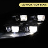 2015-2017 Porsche Cayenne 958.2 Matrix Style LED Projector Headlights w/ DRL for Dynamic Function  (Matte Black Housing / Glossy Black Accents / Clear Lens)