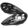 2017-2022 Porsche Panamera Matrix Style LED Projector Headlights w/ DRL (Matte Black Housing / Glossy Black Accents / Clear Lens)