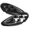 2014-2016 Porsche Panamera 970.2 Matrix Style LED Projector Headlights w/ DRL for non-Factory HID  (Matte Black Housing / Glossy Black Accents / Clear Lens)