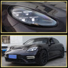 2014-2016 Porsche Panamera 970.2 Matrix Style LED Projector Headlights w/ DRL for non-Factory HID  (Matte Black Housing / Glossy Black Accents / Clear Lens)