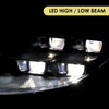 2014-2016 Porsche Panamera 970.2 Matrix Style LED Projector Headlights w/ DRL for non-Factory HID  (Matte Black Housing / Glossy Black Accents / Clear Lens)
