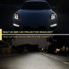 2014-2016 Porsche Panamera 970.2 Matrix Style LED Projector Headlights w/ DRL for Factory HID  (Matte Black Housing / Glossy Black Accents / Clear Lens)