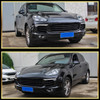 2015-2017 Porsche Cayenne 958.2 LED Projector Headlights w/ DRL for non-Dynamic Function  (Matte Black Housing / Glossy Black Accents / Clear Lens)