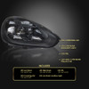 2015-2017 Porsche Cayenne 958.2 LED Projector Headlights w/ DRL for non-Dynamic Function  (Matte Black Housing / Glossy Black Accents / Clear Lens)