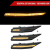 2020-2025 Porsche Taycan 4S Sequential LED Front Bumper Side Marker Turn Signal Lights (Chrome Housing / Smoked Lens)