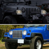 1997-2006 Jeep Wrangler Front Bumper LED Turn Signal Lights (Chrome Housing / Smoked Lens)