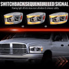 2006–2008 Dodge RAM 1500 / 2006–2009 RAM 2500 3500 Projector Headlights with Switchback LED Strips, Sequential Turn Signals, DRL & Startup Animations (Chrome Housing / Clear Lens)