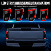 2021-2023 Ford F-150 Full LED Tail Lights with Red Light Bar Sequential Turn Signal, Startup Animation & Factory BSM Compatibility (Matte Black Housing / Clear Lens)