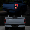 2021-2023 Ford F-150 Full LED Tail Lights with Red Light Bar Sequential Turn Signal, Startup Animation & Factory BSM Compatibility (Matte Black Housing / Clear Lens)