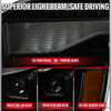 2006–2008 Dodge RAM 1500 / 2006–2009 RAM 2500 3500 Projector Headlights with Switchback Amber LED Strips, Sequential Turn Signals, DRL & Startup Animation (Black Housing / Smoked Lens)
