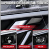 2016-2021 Honda Civic Projector Headlights w/ Switchback LED Sequential Turn Signals DRL Parking Light Strip (Matte Black Housing  / Clear Lens)