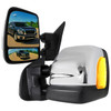 2016-2022 Nissan Titan Power Adjustable, BSM, Memory Fuction, & Manually Extendable Chrome Towing Mirrors with Clear Lens LED Turn Signal & Puddle Lights