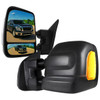 2016-2022 Nissan Titan Power Adjustable, BSM, Memory Fuction, & Manually Extendable Black Towing Mirrors with Clear Lens LED Turn Signal & Puddle Lights