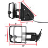 2014-2018 Chevrolet Silverado/ GMC Sierra Power Adjustable, Folding, Heated, & Manual Extendable Chrome Towing Mirrors w/ LED Turn Signal & Clearance Lights