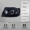 2002-2005 Ford Explorer Dual Halo Projector Headlights (Glossy Black Housing/Smoked Lens)