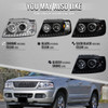 2002-2005 Ford Explorer Dual Halo Projector Headlights (Glossy Black Housing/Smoked Lens)