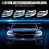 2015-2022 Chevrolet Colorado Factory Style Headlights with Sequential Switchback LED Bar Turn Signal (Chrome Housing / Clear Lens)