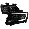 2015-2022 Chevrolet Colorado Factory Style Headlights with Sequential Switchback LED Bar Turn Signal (Matte Black Housing / Smoked Lens)