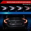 2016-2021 Honda Civic 4DR Sedan White LED Tail Lights w/ Sequential Signal Lamps (Matte Black Housing/Clear Lens)