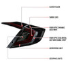 2016-2021 Honda Civic Sedan LED Tail Lights w/ Sequential Turn Signal Lights (Glossy Black Housing/Smoked Lens)