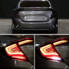 2016-2021 Honda Civic Sedan V2 LED Tail Lights w/ Sequential Turn Signal Lights (Glossy Black Housing/Smoked Lens)