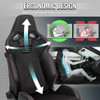 Universal Fully Reclinable Black PU Leather Suede Bucket Racing Seat w/ Sliders - Single Seat