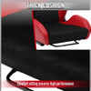 Universal Fully Reclinable Red PU Leather Black Suede Bucket Racing Seat w/ Sliders - Single Seat