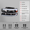 1999-2002 Chevrolet Silverado / 2000-2006 Tahoe / Suburban LED Bar Factory Style Headlights w/ Bumper Light Assembly (Matte Black Housing / Clear Lens)