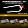 2011-2014 Dodge Charger HID Projector Headlights w/ LED DRL Light Strip Sequential Turn Signal and Side Marker  (Chrome Housing / Clear Lens)