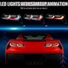 2014-2019 Chevrolet Corvette C7 Sequential LED Turn Signal C8-Style Tail Lights (Black Housing / Clear Lens)