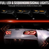 2014-2019 Chevrolet Corvette C7 Sequential LED Turn Signal C8-Style Tail Lights (Black Housing / Smoked Lens)