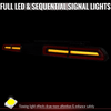 2008-2014 Dodge Challenger Sequential LED Turn Signal Tail Lights (Black Housing / Clear Lens / Red Bars)
