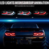 2014-2015 Chevrolet Camaro Sequential LED Turn Signal C8-Style Tail Lights (Black Housing / Clear Lens)