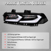 2014-2015 Chevrolet Camaro Sequential LED Turn Signal C8-Style Tail Lights (Black Housing / Clear Lens)