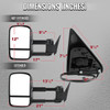 1988-1998 Chevrolet C/K 1500 / Tahoe / GMC Yukon / Suburban Black Power Adjustable Manual Extendable Towing Mirrors